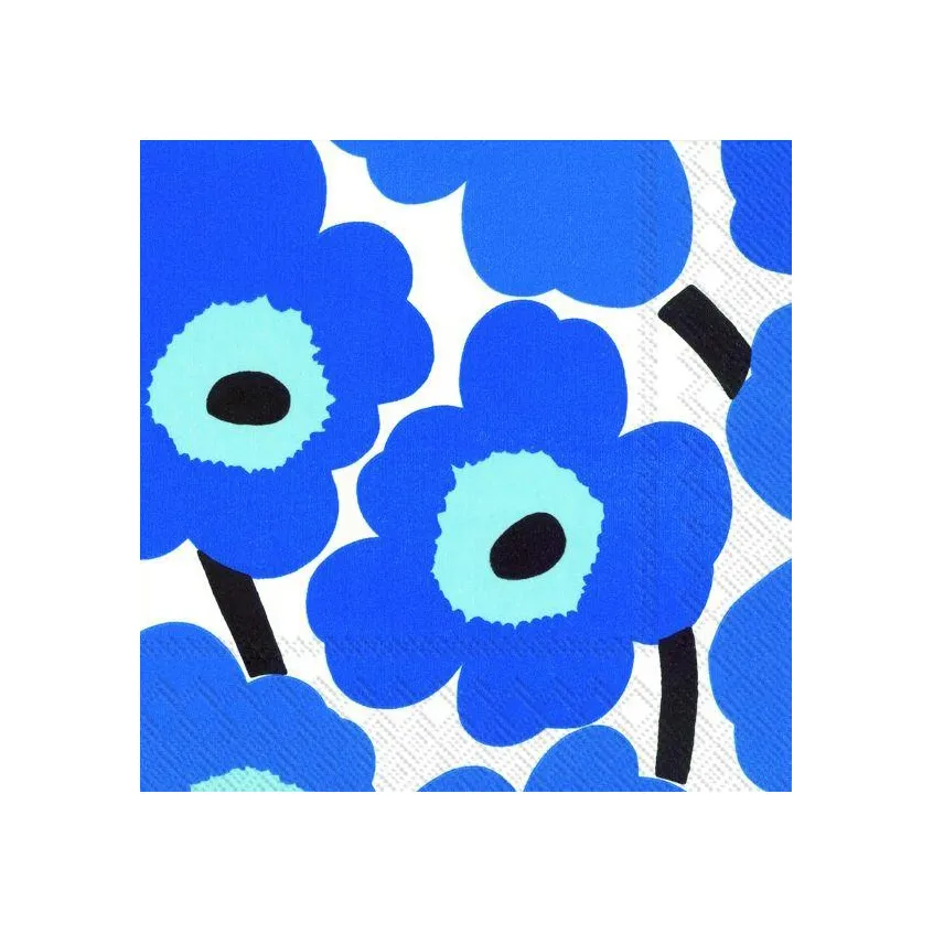 Unikko ナプキン 40x40 cm 20枚セット, blue Marimekko | マリメッコ