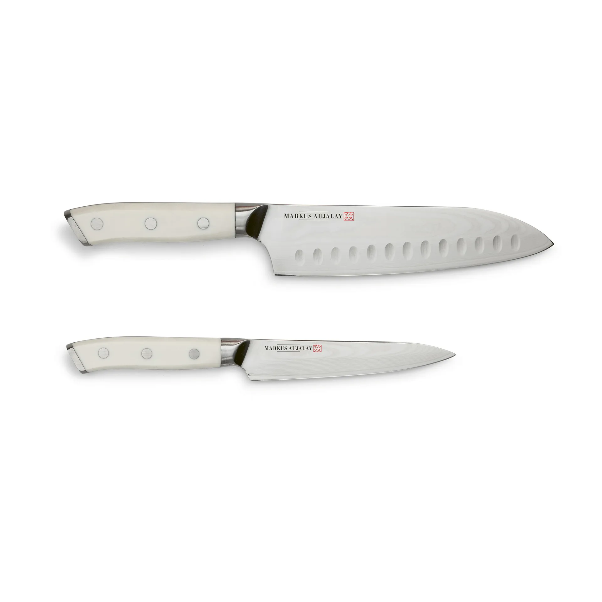 Markus Damascus ジャパニーズ ナイフセット, Japanese chef's knife and paring knife Markus Aujalay