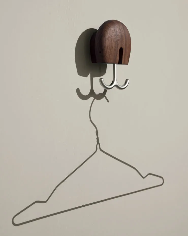 Hercule ウォールフック, Oiled walnut Massproductions