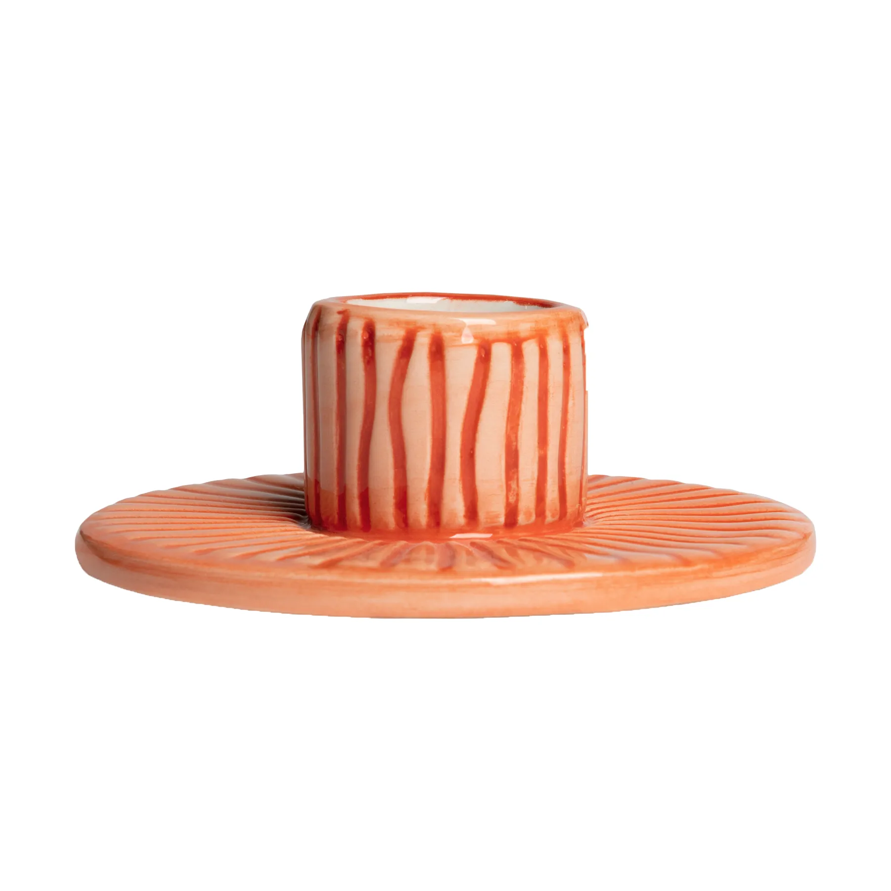 Stripes キャンドルスティック Ø8 cm, Orange Mateus | マテュース