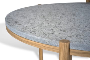 Dondoサイドテーブル white pigmented oak Ø45 cm - Honed limestone - Mavis