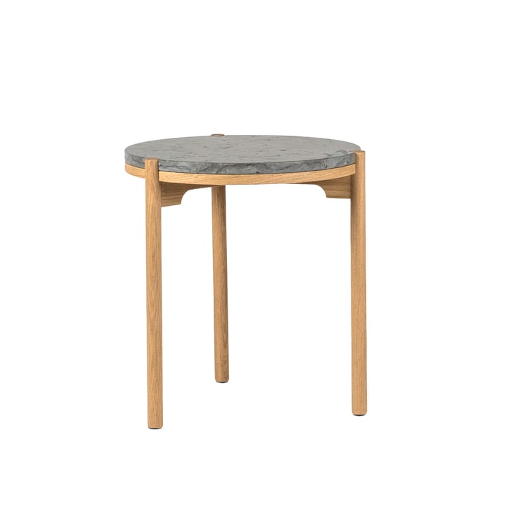 Dondoサイドテーブル white pigmented oak Ø45 cm - Honed limestone - Mavis