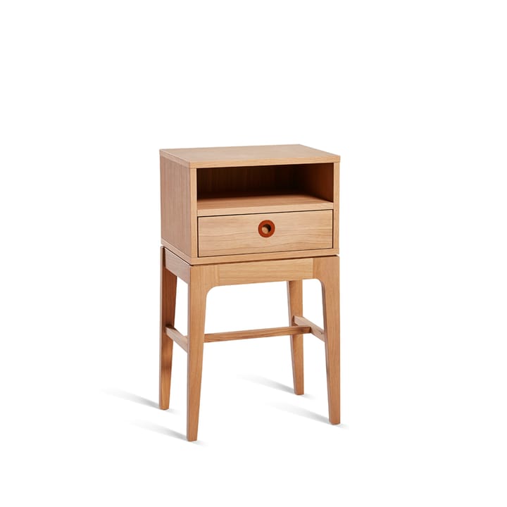 Höllviken ハイレッグ ベッドサイドテーブル - oak white pigmented - Mavis