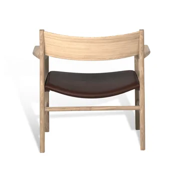 Siza ラウンジチェア - ホワイトピグメント マットラッカー仕上げオーク – Mocca Tärnsjö レザー - Mavis