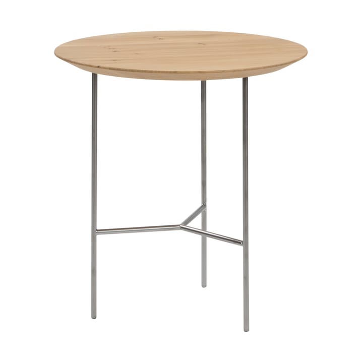 Tribeca サイドテーブル - oak lacquer, satin chrome legs, ø47 cm - Mavis