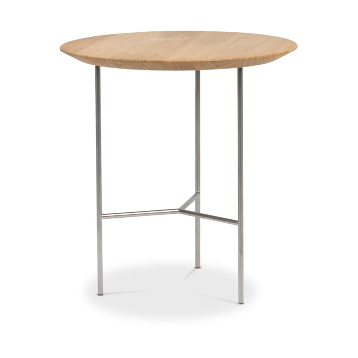 Tribeca サイドテーブル - oak oil rustic, satin-chromed legs, ø47 cm - Mavis