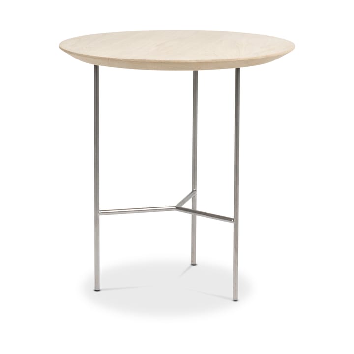 Tribeca サイドテーブル - oak soap-rubbed rustic, satin chrome legs, ø47 cm - Mavis