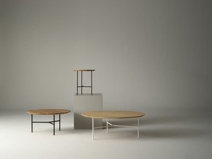 Tribeca サイドテーブル, oak soap-rubbed rustic, satin chrome legs, ø47 cm Mavis