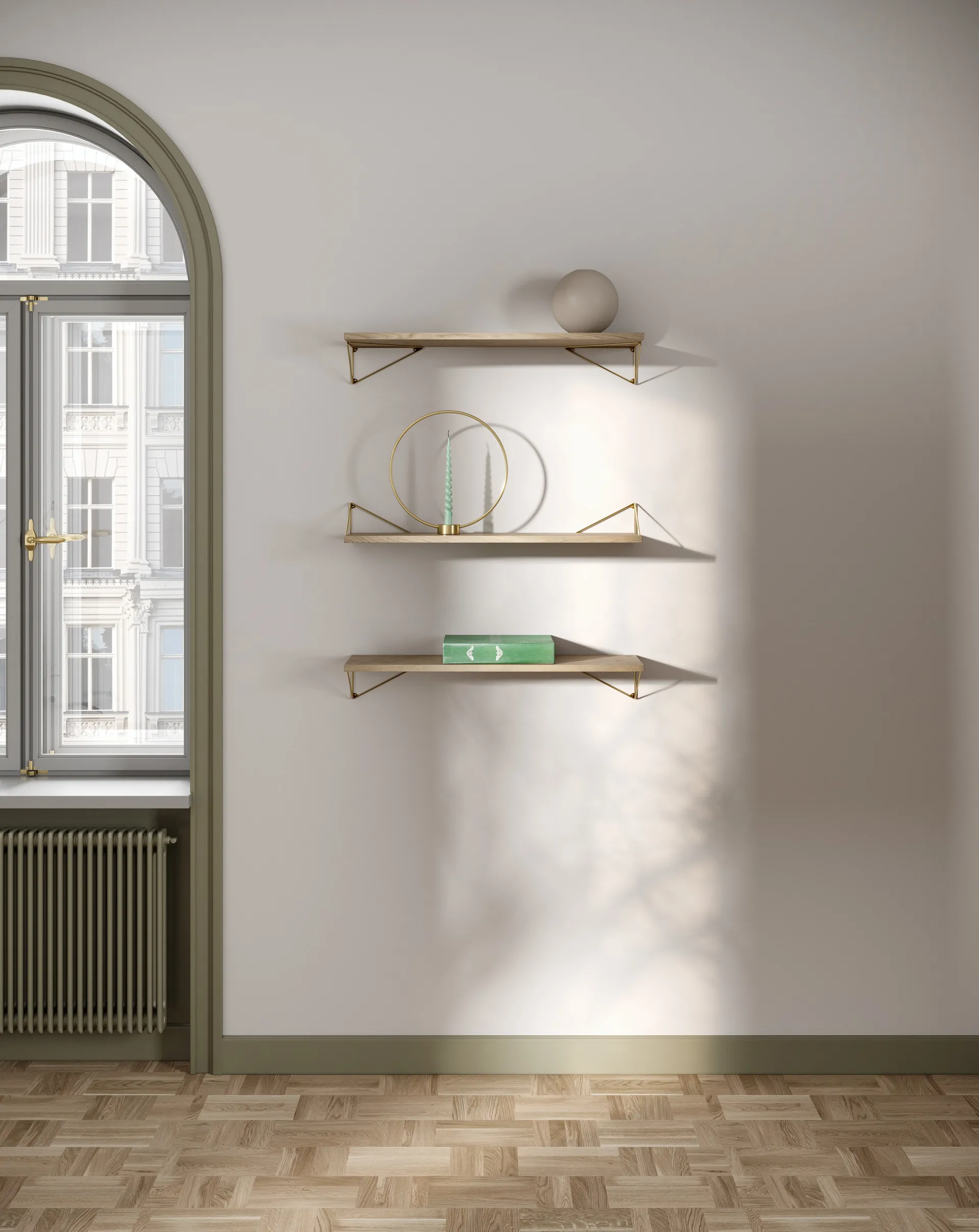 ピタゴラスバンドルAシェルフシステムoak-brass Maze | メイズ