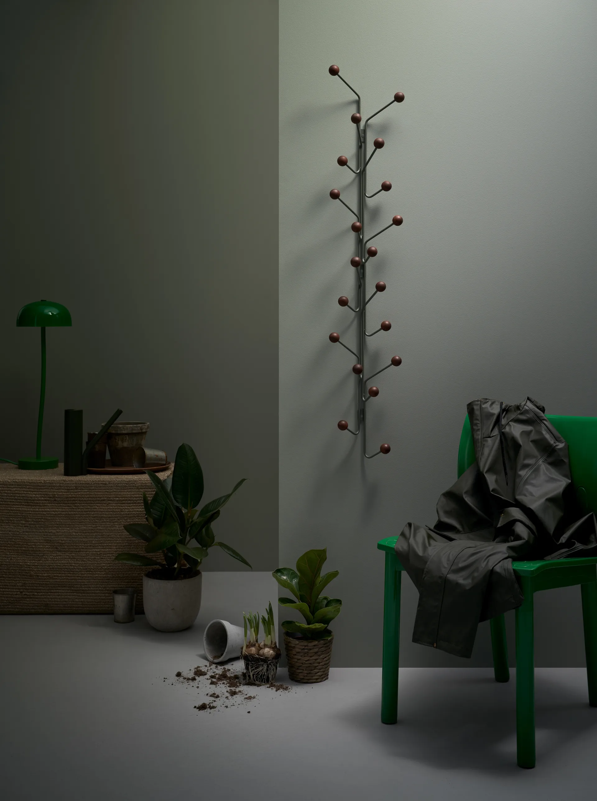 Bill Vertical ハンガー, Green-dark brown Maze | メイズ