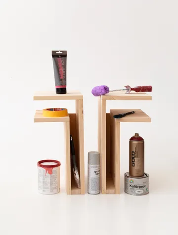 F-shelf Play DIY ウォールシェルフ - Pine, left - Maze | メイズ