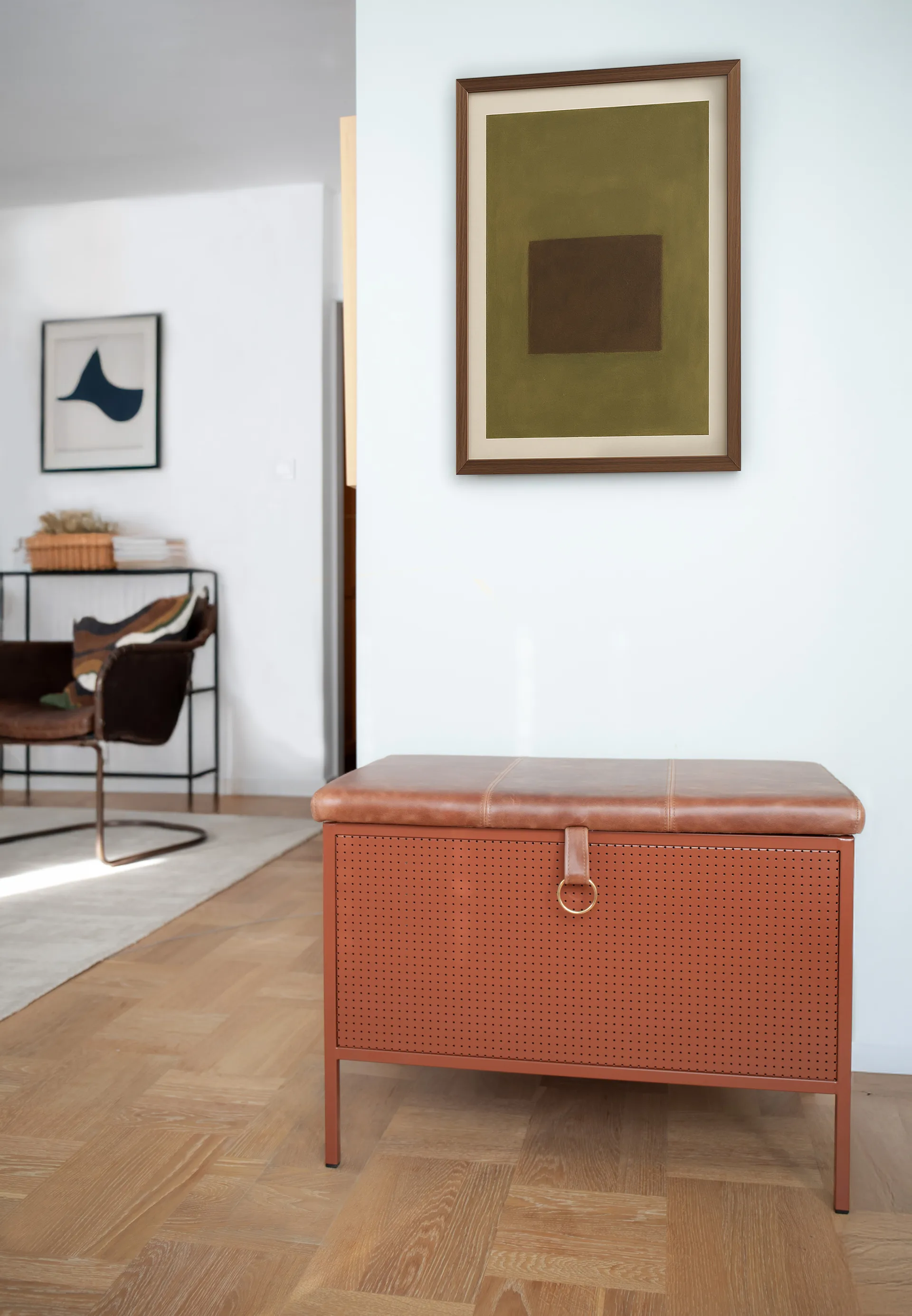 Frank 収納ベンチ, Cinnamon-vintage cognac Maze | メイズ