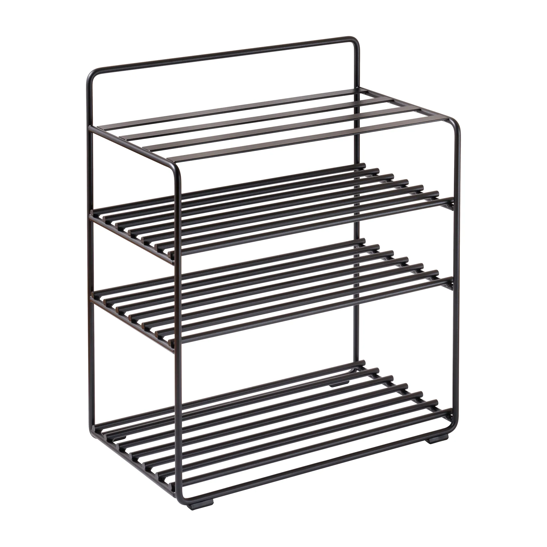 Lower East Seat シェルフ-スツール 50x28x58 cm, Black-cognac leather Maze | メイズ