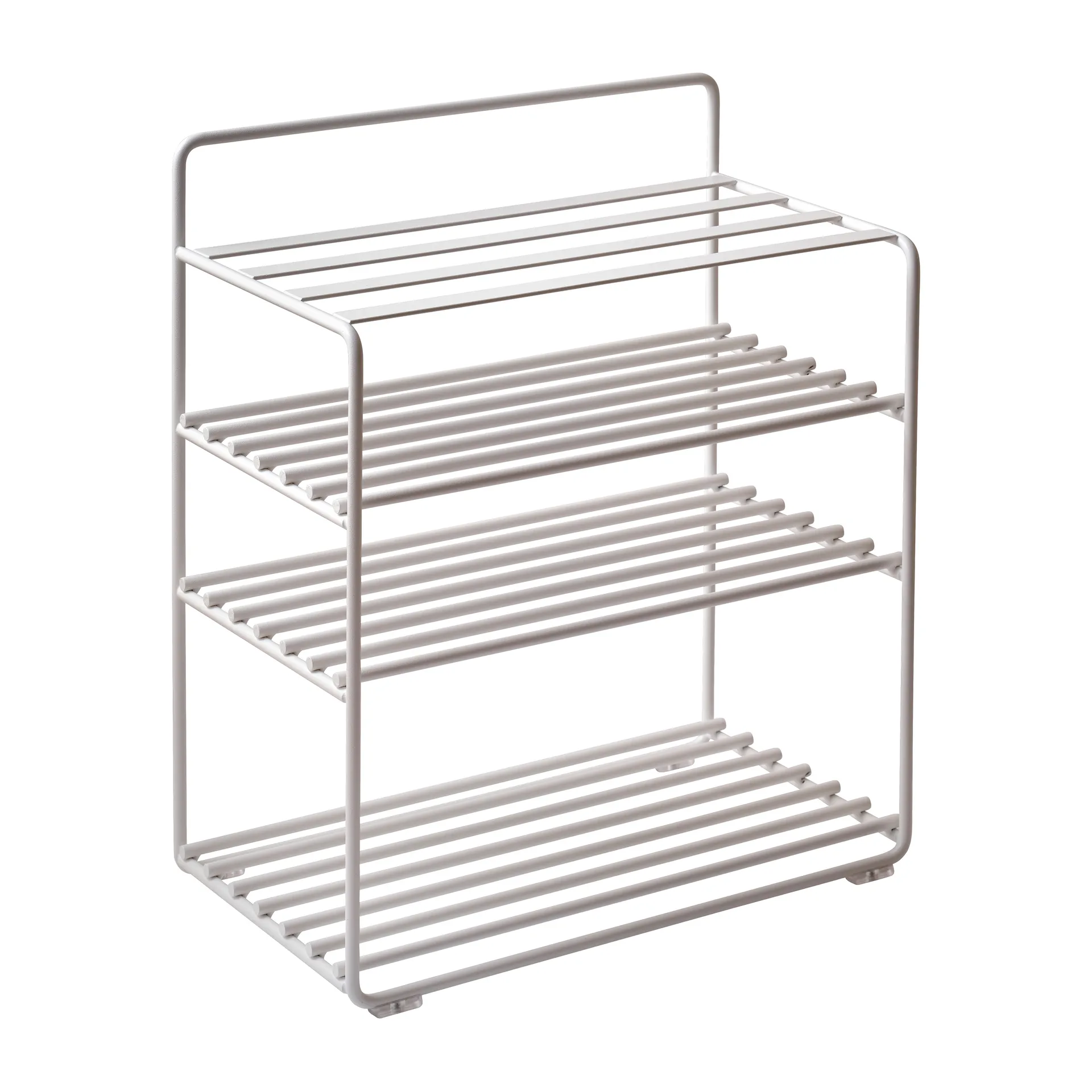 Lower East Seat シェルフ-スツール 50x28x58 cm, White-cognac leather Maze | メイズ