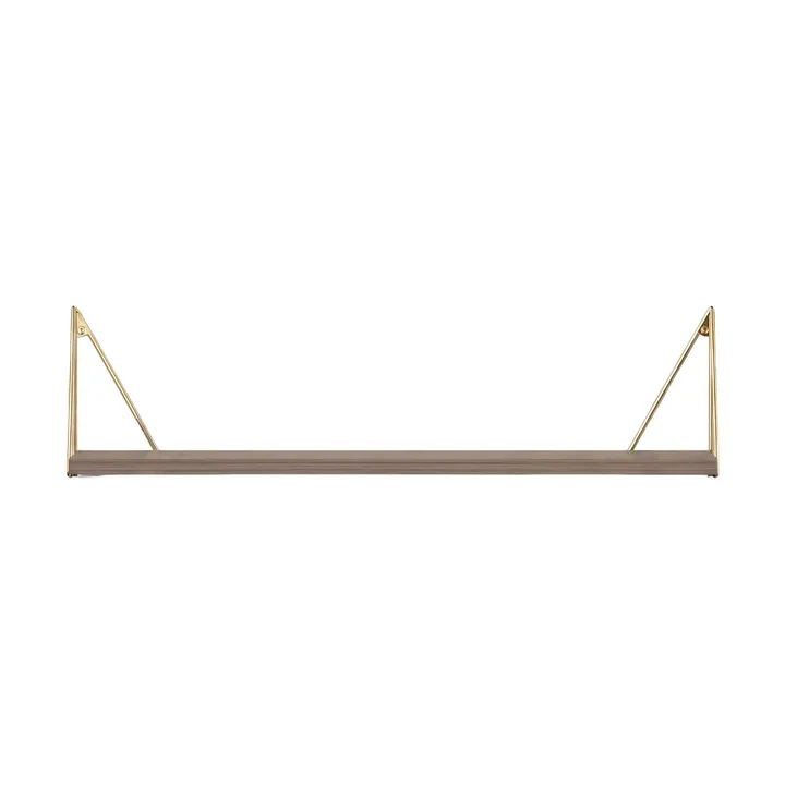 Pythagoras シェルフ, walnut-brass, 20x80 cm - Maze