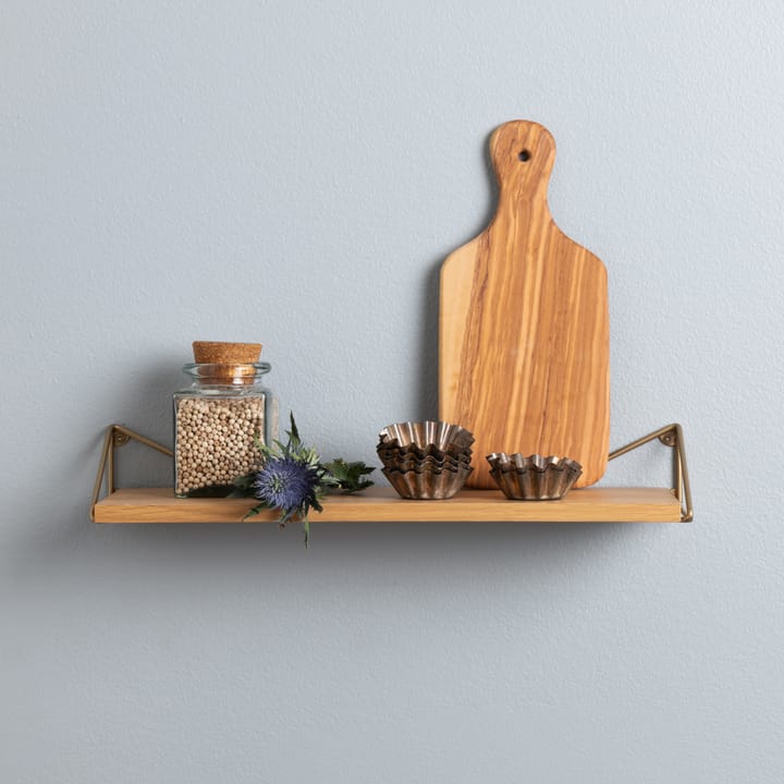 Pythagoras XS シェルフ, oak, brass Maze | メイズ