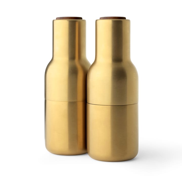 ボトル Grinder スパイスミル メタル  2パック - brushed brass (wallnut lid) - MENU | メニュー