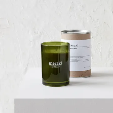 Meraki 香り付き キャンドル グリーン グラス 35時間 - earthbound - Meraki | メラキ