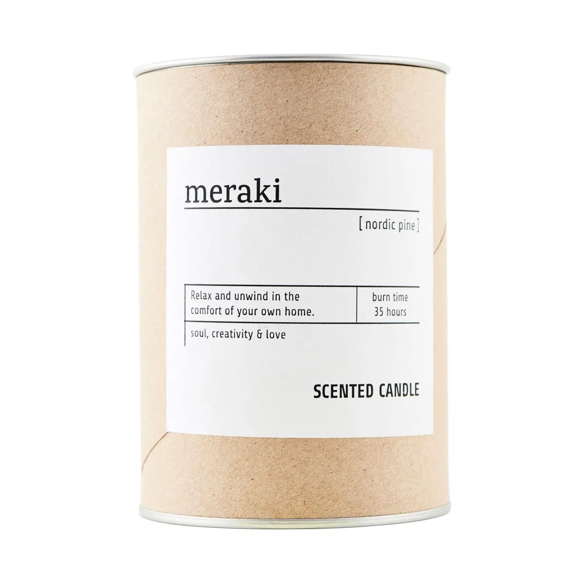 Meraki 香り付き キャンドル ブラウン グラス 35 時間, nordic pine Meraki | メラキ