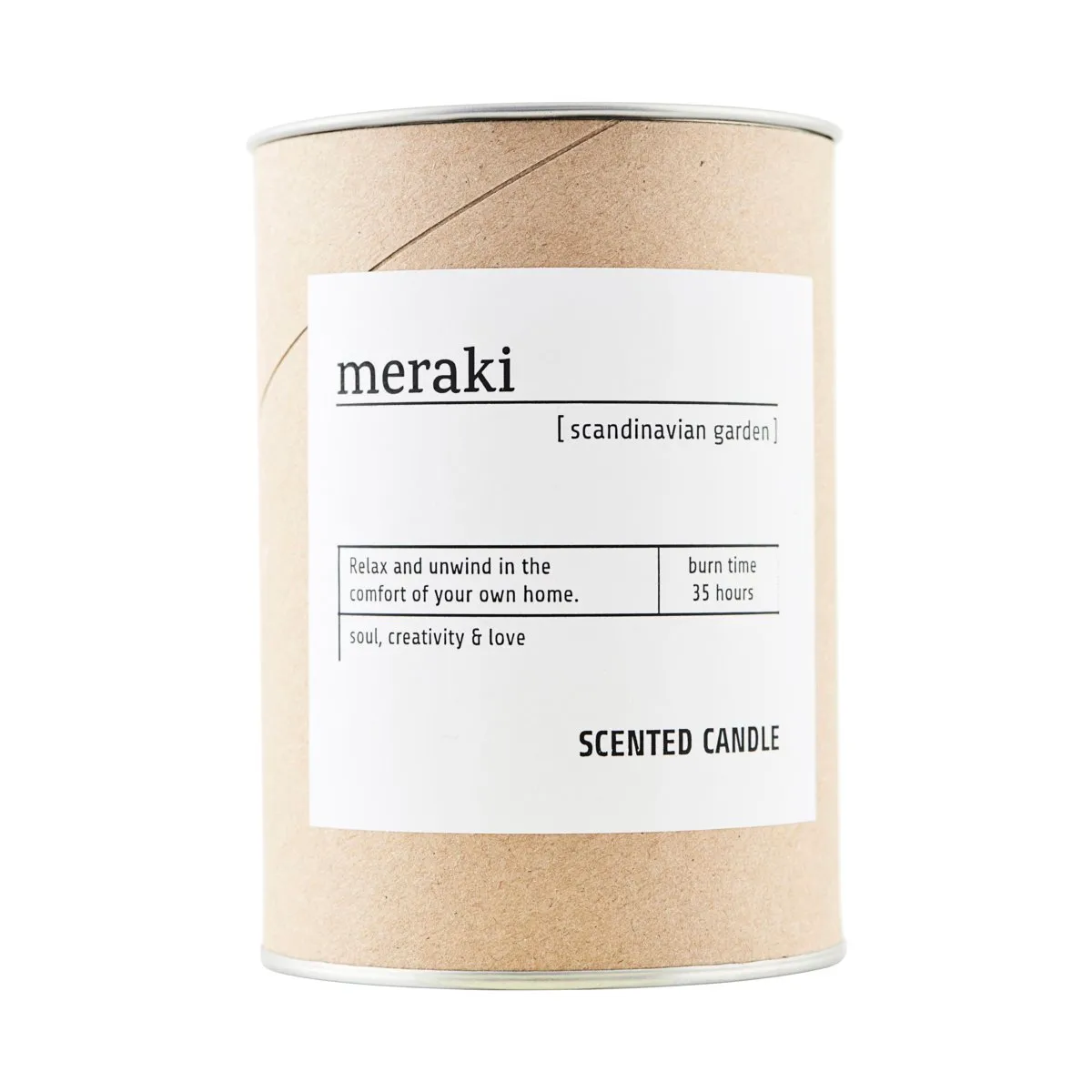 Meraki 香り付き キャンドル ブラウン グラス 35 時間, scandinavian garden Meraki | メラキ