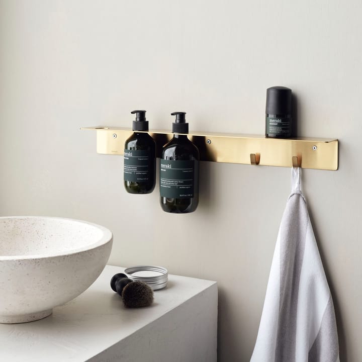 Meraki  ボトルハンガー＆フック付きシェルフ, Brushed brass finish Meraki | メラキ