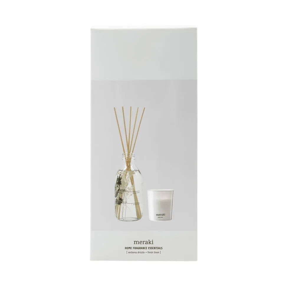 Meraki ギフトセット リードディフューザー＆キャンドル, Verbena drizzle-fresh linen Meraki | メラキ