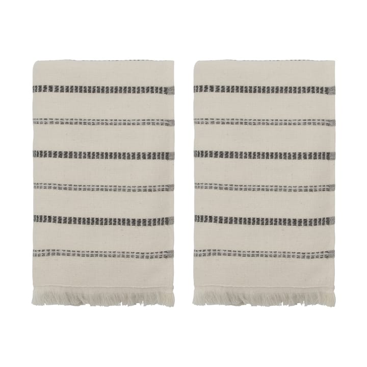 True タオル 2枚 - Off-White-black, 50x100 cm - Meraki | メラキ
