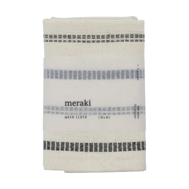 True ウォッシュクロス 3枚, Off-White-black Meraki | メラキ