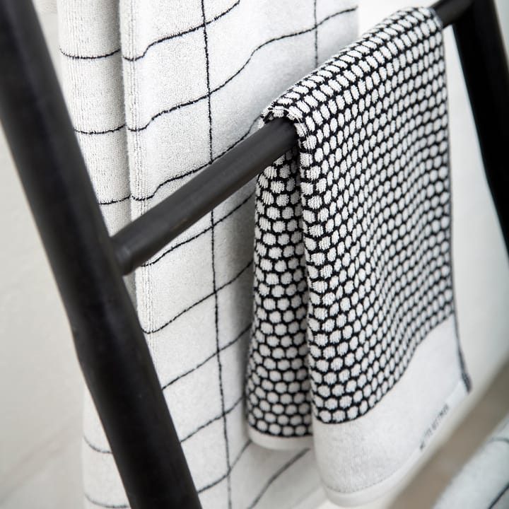 グリッド ゲスト用タオル, black-off white Mette Ditmer | メッテ ディトマー