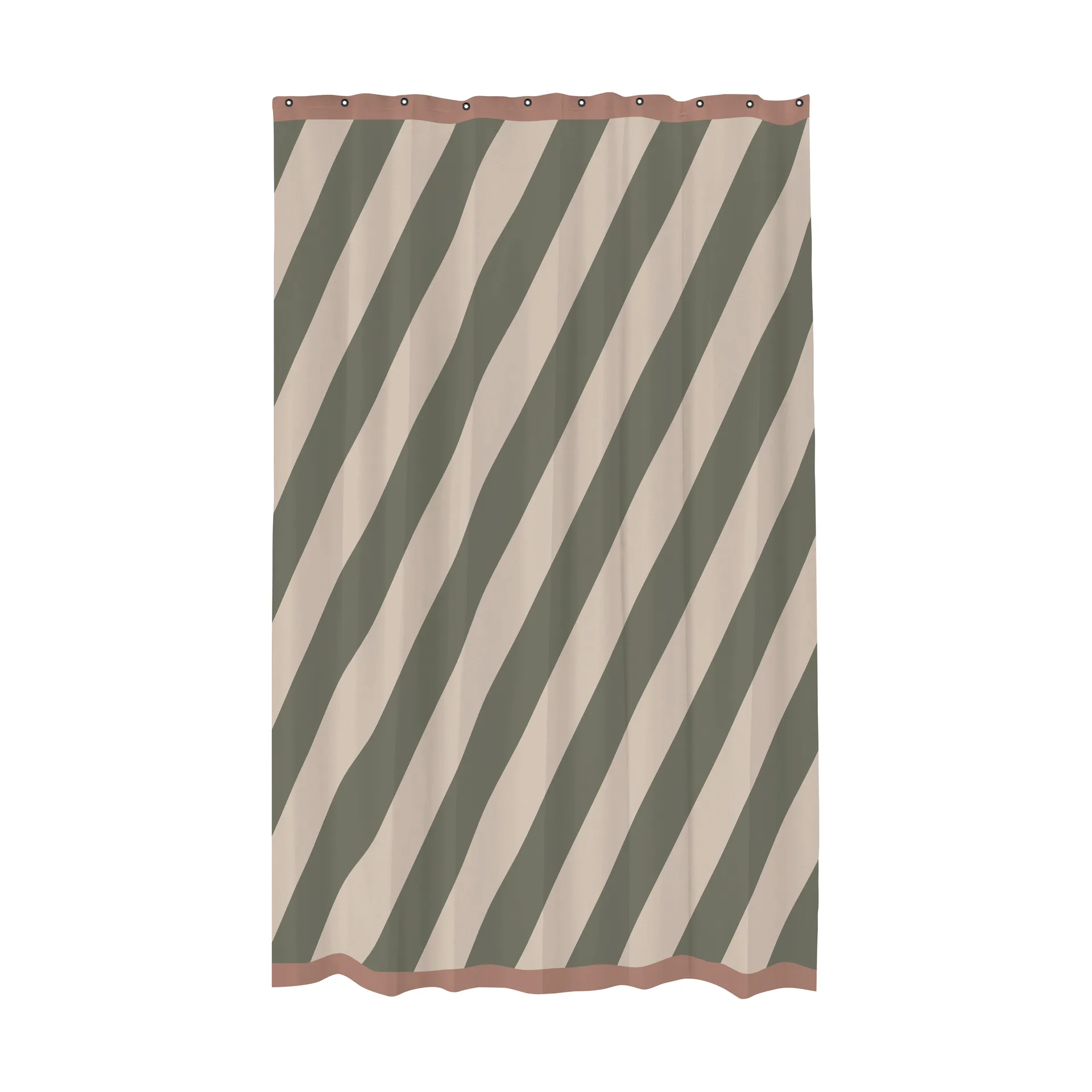 Diagonal シャワーカーテン 150x200 cm, Dark olive Mette Ditmer | メッテ ディトマー
