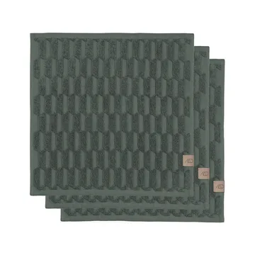 Geo タオル 30x30 cm 3パック - Pine green - Mette Ditmer | メッテ ディトマー