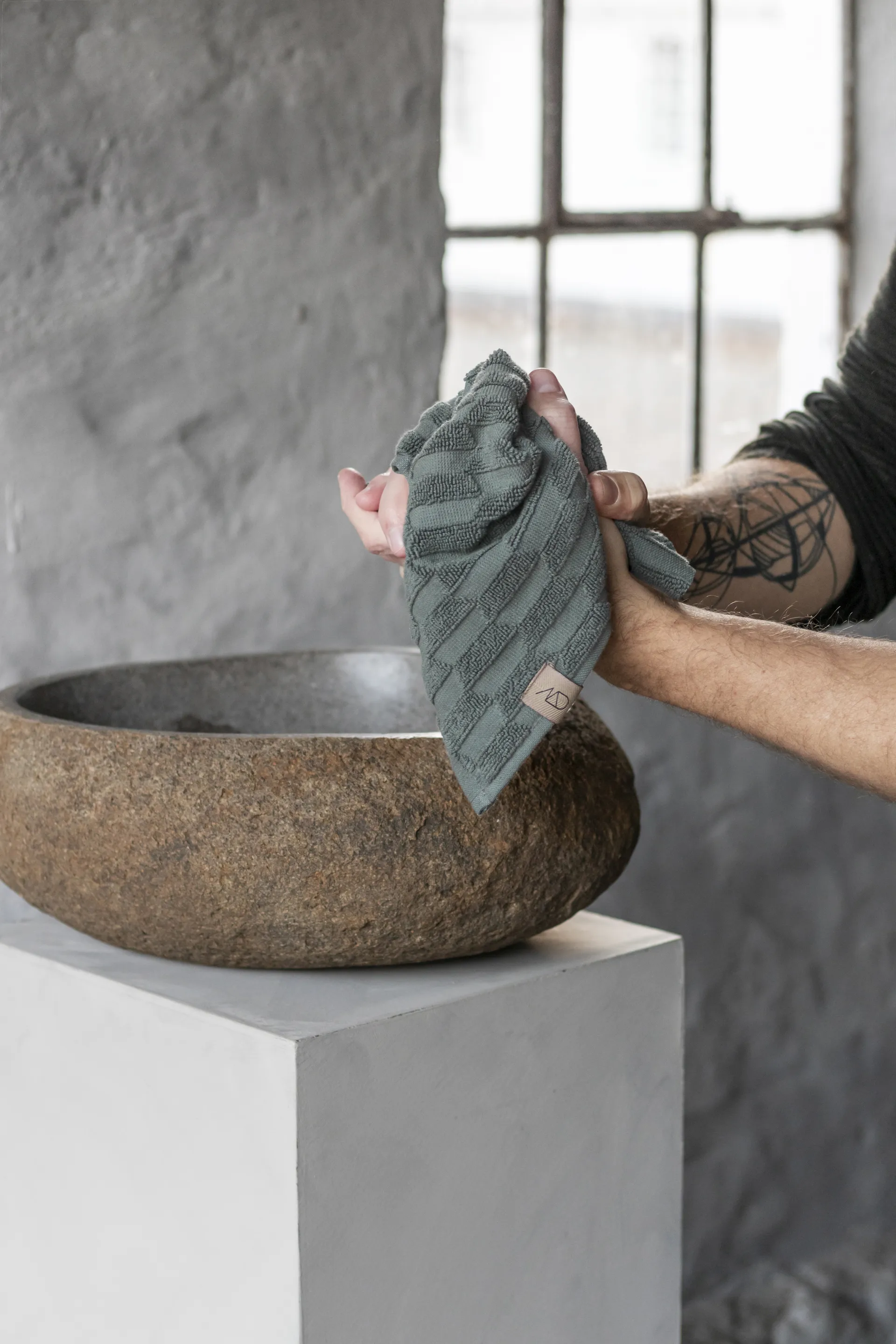 Geo タオル 30x30 cm 3パック, Pine green Mette Ditmer | メッテ ディトマー