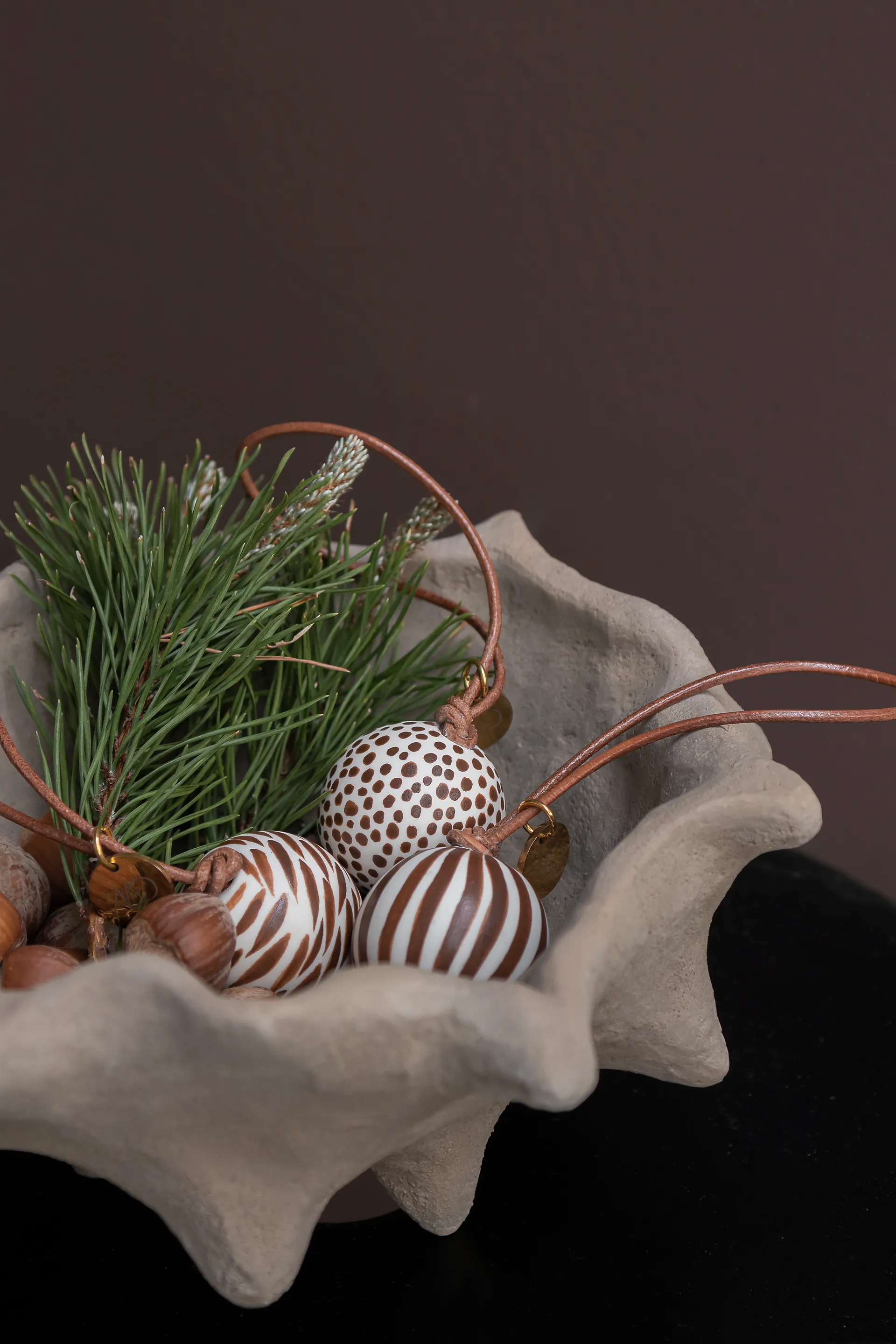 Globe Christmas オーナメント 3個セット, Walnut Mette Ditmer | メッテ ディトマー