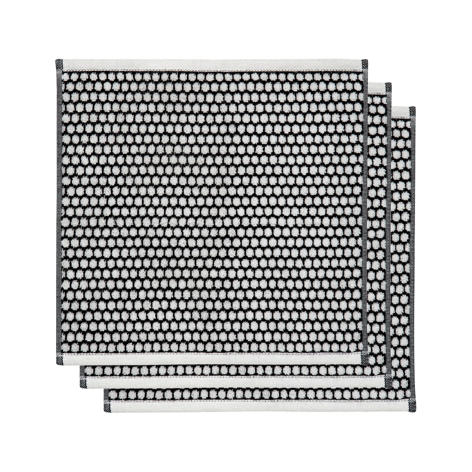 Grid タオル 31x31 cm 3パック, Black-off white Mette Ditmer | メッテ ディトマー