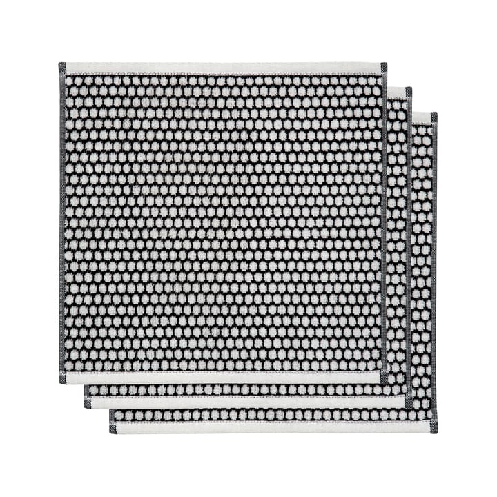 Grid タオル 31x31 cm 3パック - Black-off white - Mette Ditmer | メッテ ディトマー