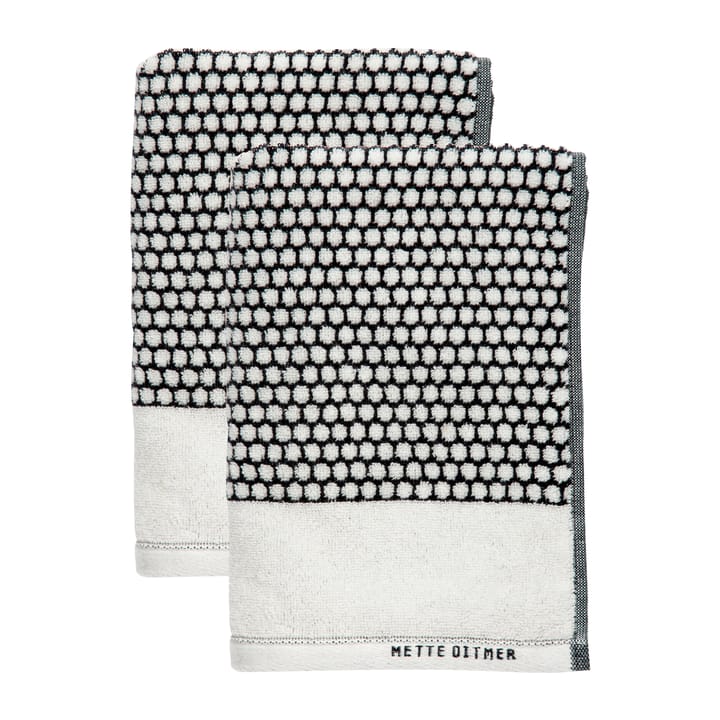 Grid ゲストタオル 38x60 cm 2 pack - Black-off white - Mette Ditmer | メッテ ディトマー