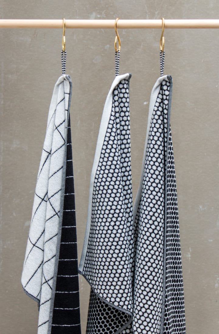 Grid ゲストタオル 38x60 cm 2 pack, Black-off white Mette Ditmer | メッテ ディトマー