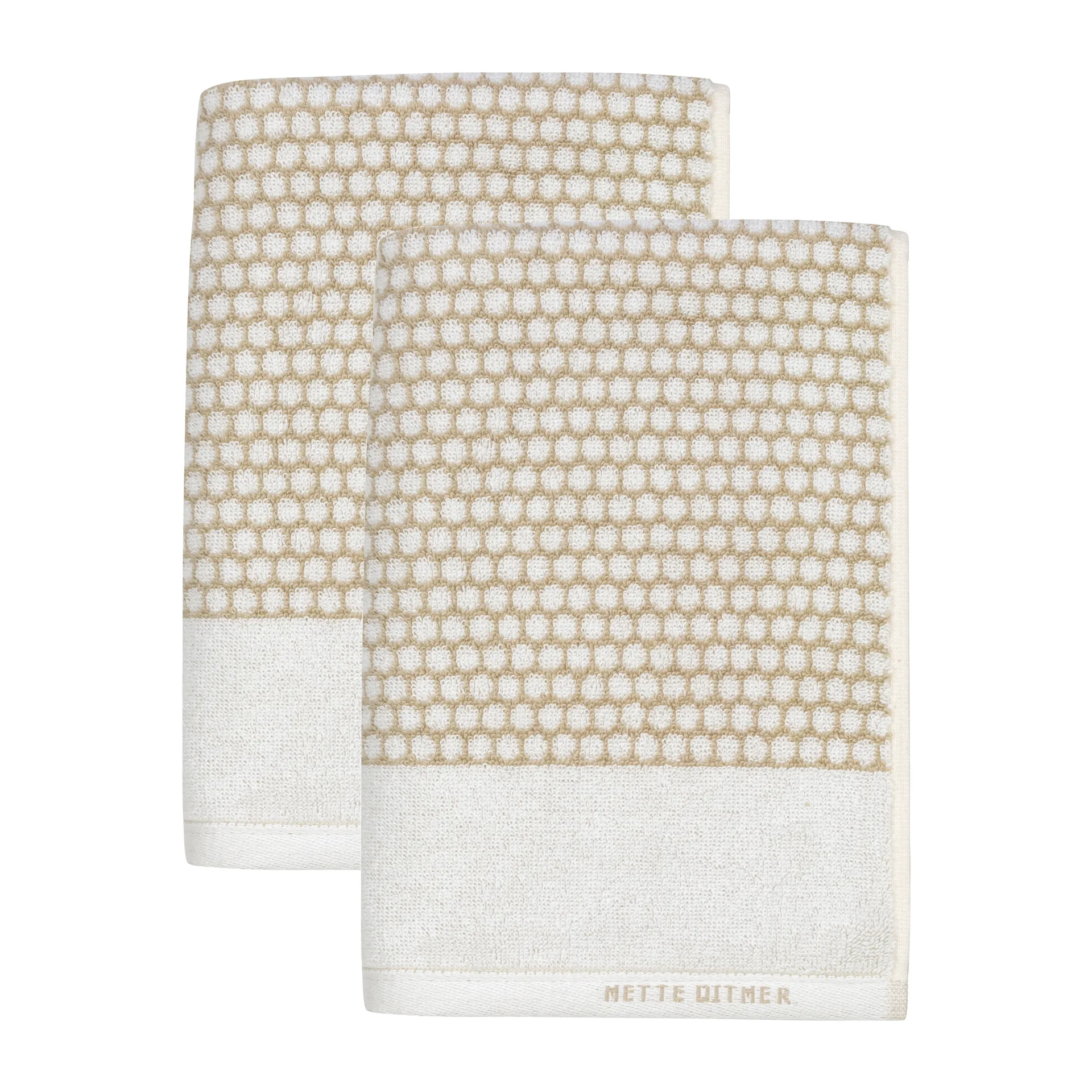Grid ゲストタオル 38x60 cm 2 pack, Sand-off white Mette Ditmer | メッテ ディトマー