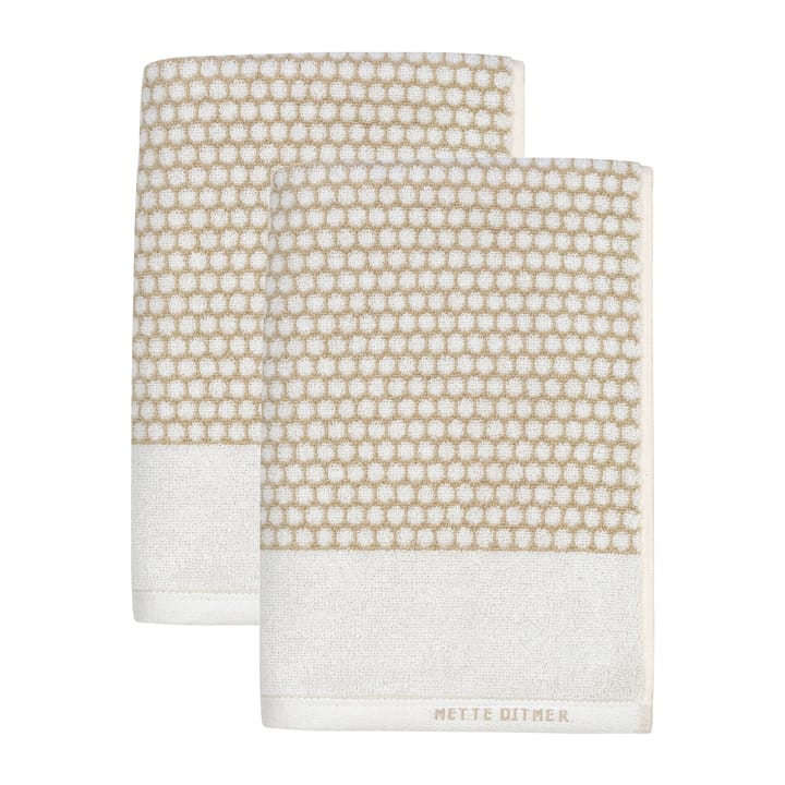 Grid ゲストタオル 38x60 cm 2 pack - Sand-off white - Mette Ditmer | メッテ ディトマー