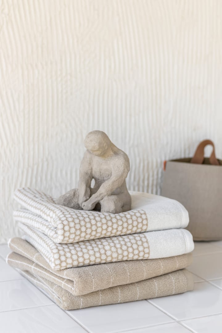 Grid ゲストタオル 38x60 cm 2 pack, Sand-off white Mette Ditmer | メッテ ディトマー