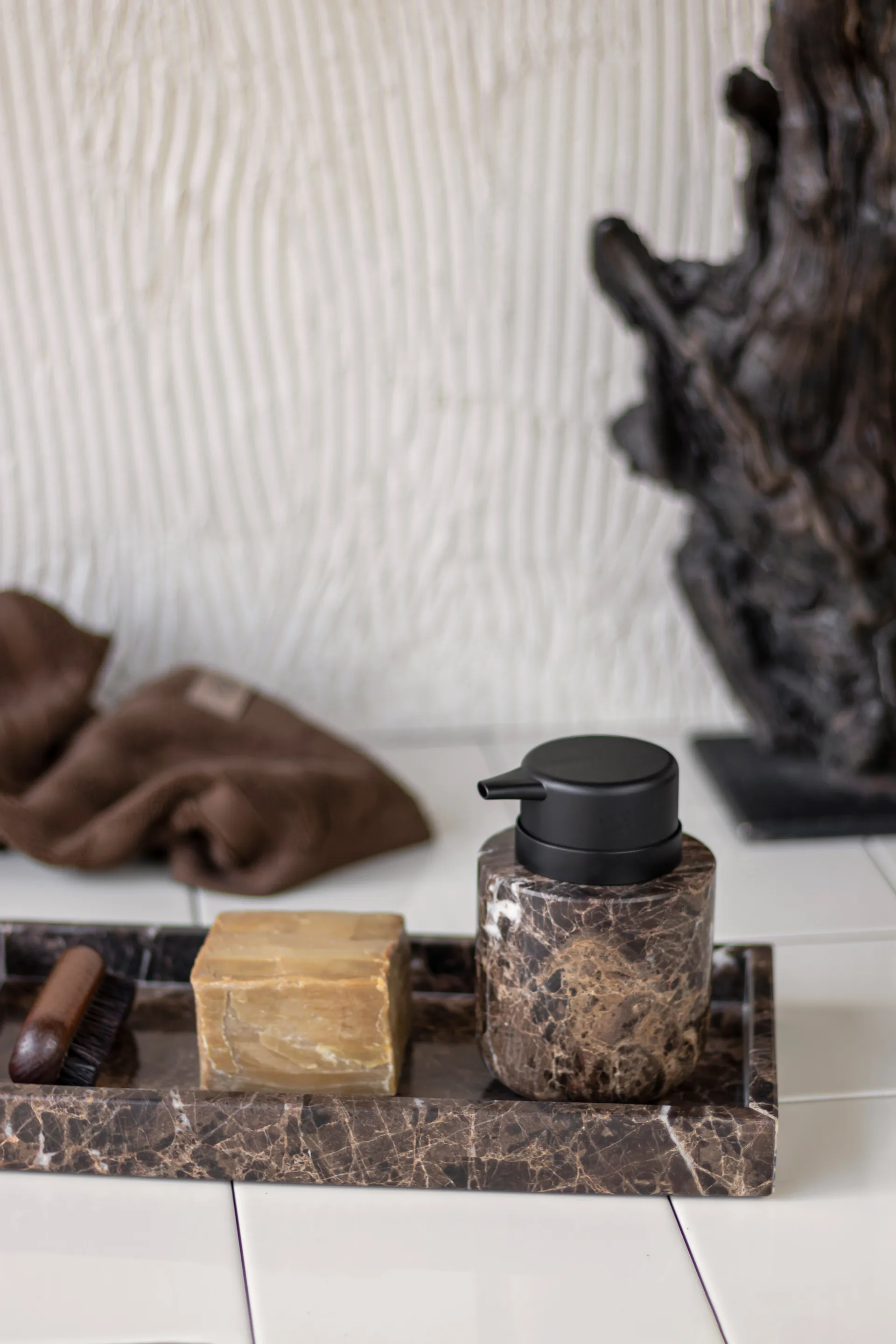 Marble ソープディスペンサー 12.5 cm, Brown Mette Ditmer | メッテ ディトマー