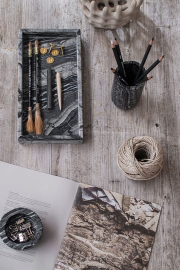 Marble デコレーショントレイ 16x31 cm - Black-Grey - Mette Ditmer | メッテ ディトマー
