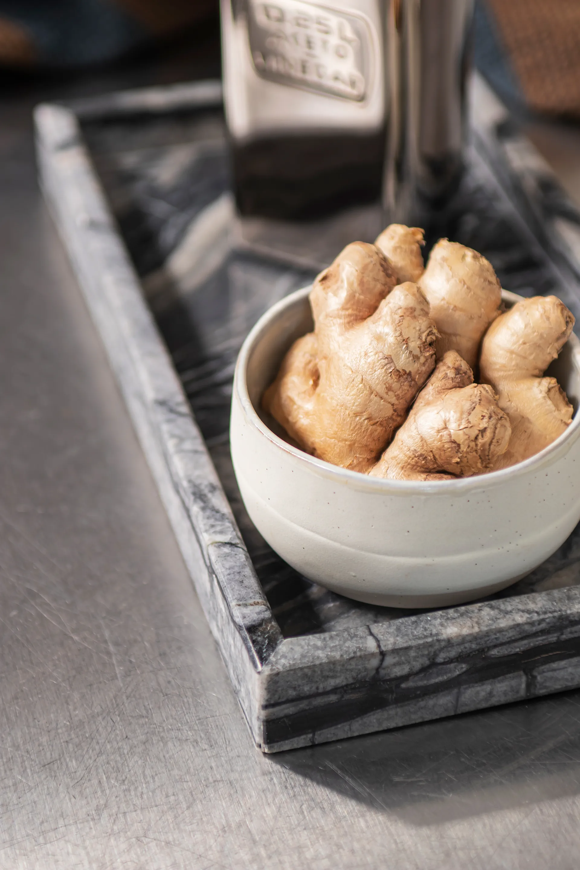 Marble デコレーショントレイ 16x31 cm, Black-Grey Mette Ditmer | メッテ ディトマー