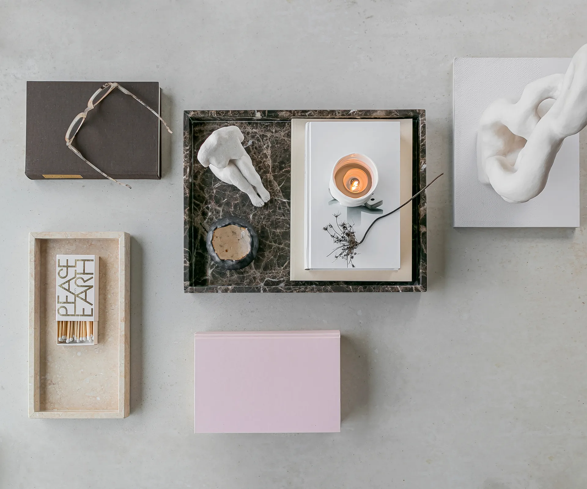 Marble デコレーショントレイ large 30x40 cm, Brown Mette Ditmer | メッテ ディトマー