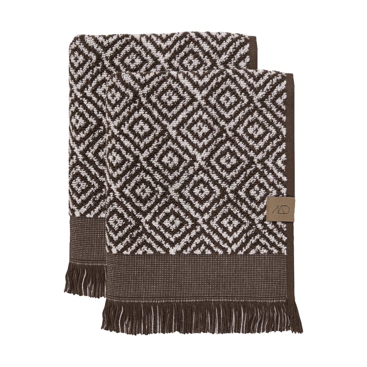 Morocco ゲストタオル 35x55 cm 2枚セット - Chocolate-off-white - Mette Ditmer | メッテ ディトマー