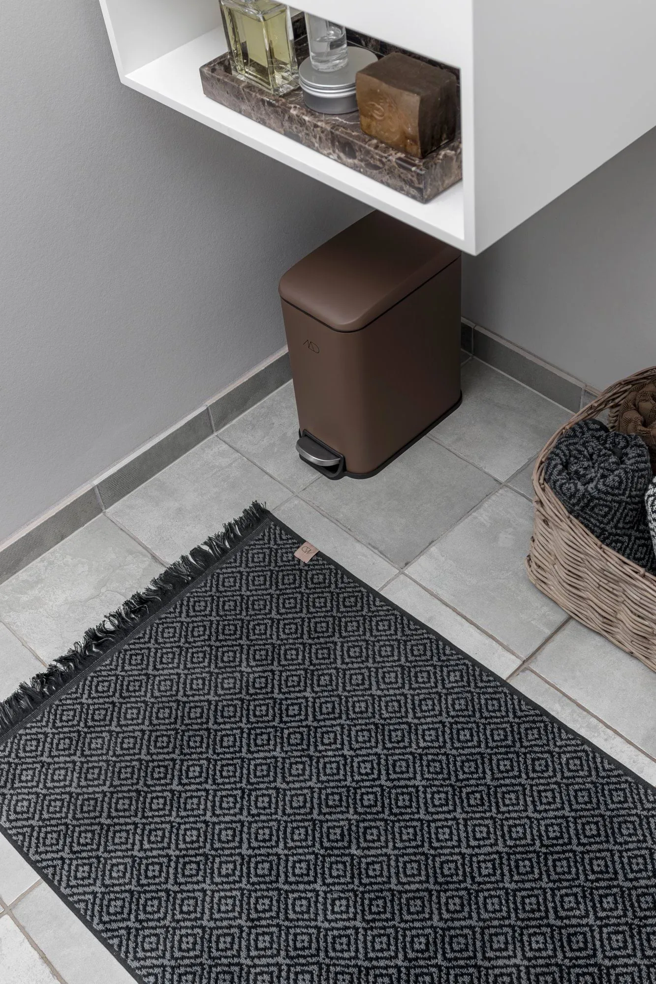 Morocco バスルームマット 50x80 cm, Black-grey Mette Ditmer | メッテ ディトマー