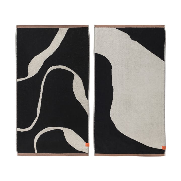 Nova Arte ゲストタオル 40x55 cm 2-pack - Black-off white - Mette Ditmer | メッテ ディトマー