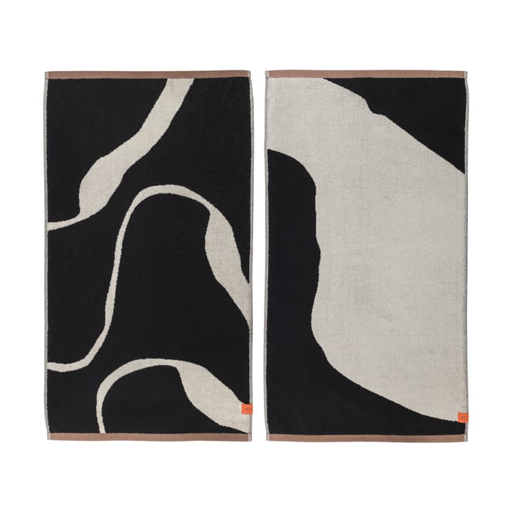 Nova Arte タオル 50x90 cm 2-pack - Black-off white - Mette Ditmer | メッテ ディトマー