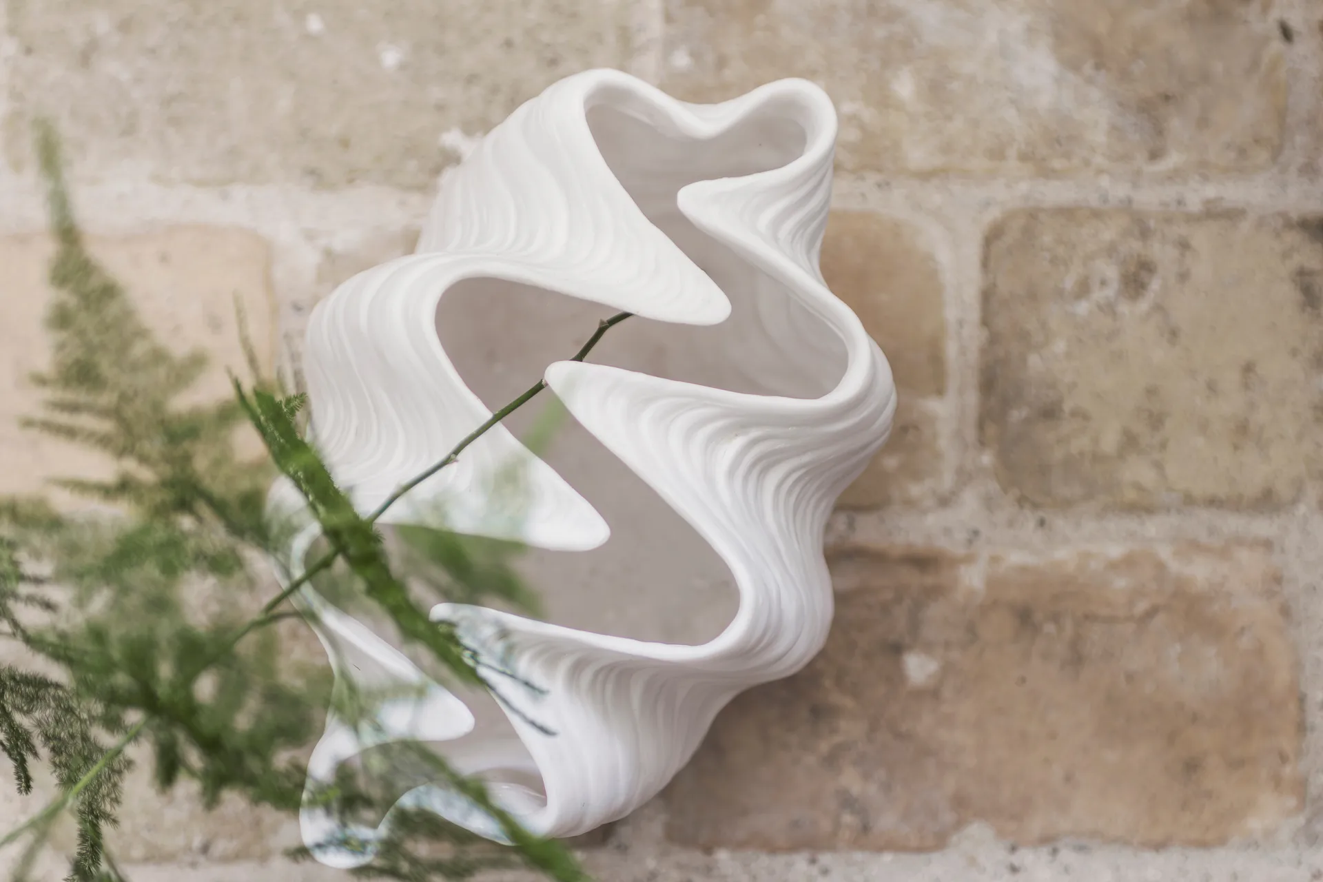 Shell 花瓶, Small, 22 cm, white Mette Ditmer | メッテ ディトマー