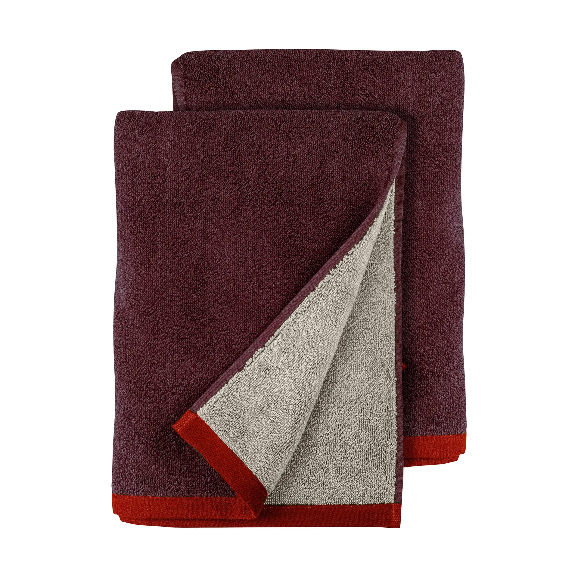Soft ゲストタオル 40x55 cm 2枚, Red-Grey (red-grey), 40x55 cm Mette Ditmer | メッテ ディトマー